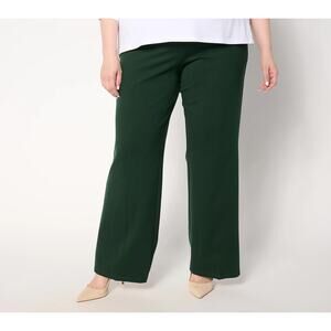 Susan Graver Smart Ponte 350 Boot-Cut Pull-On Pants Size 3XP Evergreen Office